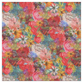 美しい明るいカラフル抽象芸術花のパターン ファブリック (クローズアップ)