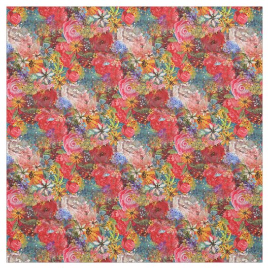 美しい明るいカラフル抽象芸術花のパターン ファブリック (見本)