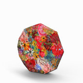 美しい明るいカラフル抽象芸術花のパターン フォトブロック (右)