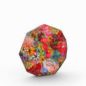 美しい明るいカラフル抽象芸術花のパターン フォトブロック (左)