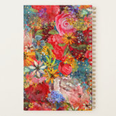 美しい明るいカラフル抽象芸術花のパターン プランナー手帳 (裏面)