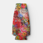 美しい明るいカラフル抽象芸術花のパターン ボトルクーラー (正面)