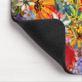 美しい明るいカラフル抽象芸術花のパターン マウスパッド (コーナー)