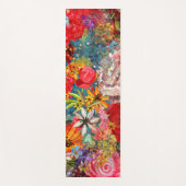 美しい明るいカラフル抽象芸術花のパターン ヨガマット (正面)