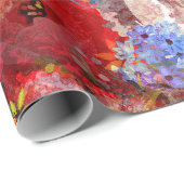 美しい明るいカラフル抽象芸術花のパターン ラッピングペーパー (ロールコーナー)