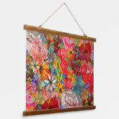 美しい明るいカラフル抽象芸術花のパターン 吊り下げ型タペストリー (傾斜あり)