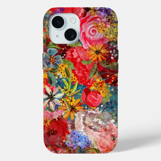 美しい明るいカラフル抽象芸術花のパターン Case-Mate iPhoneケース (裏面)