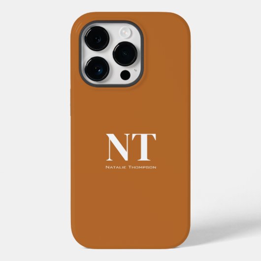 美しい明るいキャメルにモダンな白のテキスト Case-Mate iPhoneケース (裏面)