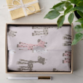 美しい明るいピンクのキリン 薄葉紙 (ギフト)