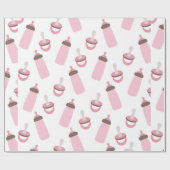 美しい明るいピンクのボトルおよび調停者 ラッピングペーパー (フラット)