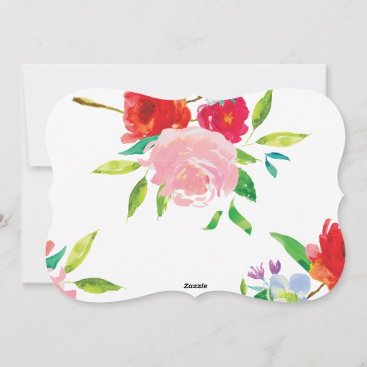 美しい明るいフローラクリスマスフォトカード シーズンカード (裏面)