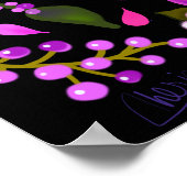 美しい明るいボホの花ピンクとペリウィンクル ポスター (角)