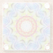 美しい明るいモザイクタイルヒマワリ ガラスコースター (裏面)