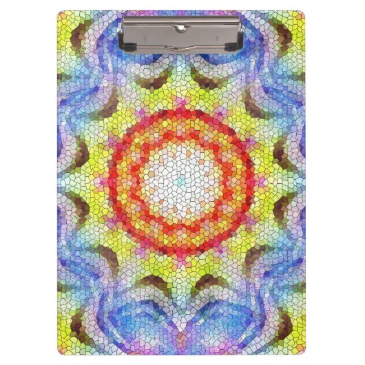 美しい明るいモザイクタイルヒマワリ クリップボード (正面)