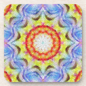 美しい明るいモザイクタイルヒマワリ コースター (正面)