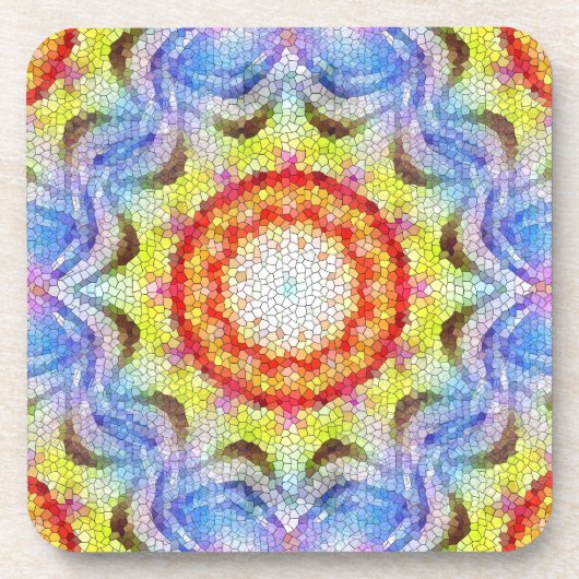 美しい明るいモザイクタイルヒマワリ コースター (正面)