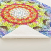 美しい明るいモザイクタイルヒマワリ シェルパブランケット (3/4)