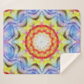 美しい明るいモザイクタイルヒマワリ シェルパブランケット (正面(横))