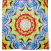 美しい明るいモザイクタイルヒマワリ シャワーカーテン (正面)