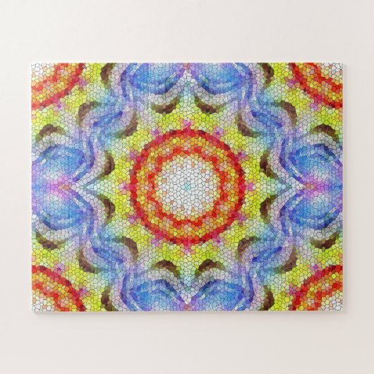 美しい明るいモザイクタイルヒマワリ ジグソーパズル (横)