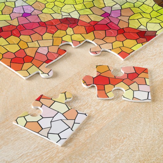 美しい明るいモザイクタイルヒマワリ ジグソーパズル (側面)