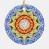 美しい明るいモザイクタイルヒマワリ セラミックオーナメント (裏面)