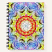 美しい明るいモザイクタイルヒマワリ ノートブック (正面)