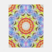 美しい明るいモザイクタイルヒマワリ フリースブランケット (正面)