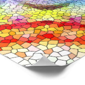 美しい明るいモザイクタイルヒマワリ ポスター (角)