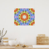 美しい明るいモザイクタイルヒマワリ ポスター (キッチン)