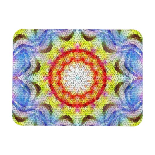 美しい明るいモザイクタイルヒマワリ マグネット (横)