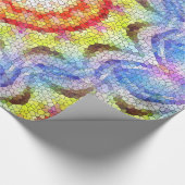 美しい明るいモザイクタイルヒマワリ ラッピングペーパー (角)