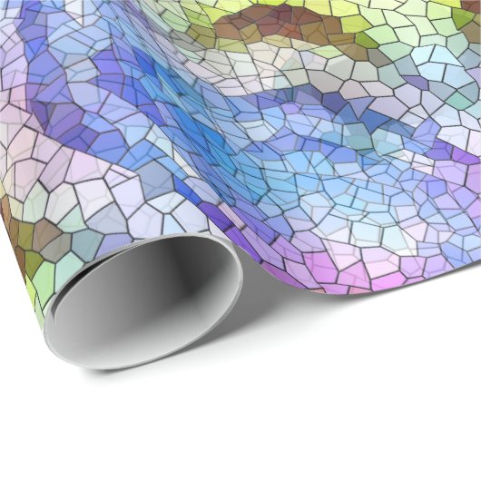 美しい明るいモザイクタイルヒマワリ ラッピングペーパー (ロールコーナー)