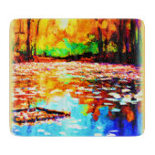 美しい明るい色のオレンジ色の森。買今 カッティングボード (正面)