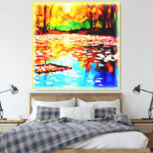 美しい明るい色のオレンジ色の森。買今 キャンバスプリント (インサイチュ (寝室))