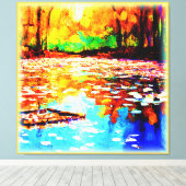 美しい明るい色のオレンジ色の森。買今 キャンバスプリント (インサイチュ (ウッドフロア))