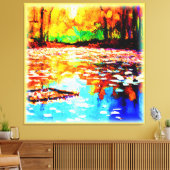 美しい明るい色のオレンジ色の森。買今 キャンバスプリント (インサイチュ (リビング))