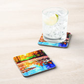 美しい明るい色のオレンジ色の森。買今 コースター (右側)