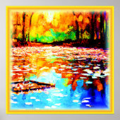 美しい明るい色のオレンジ色の森。買今 ポスター (正面)