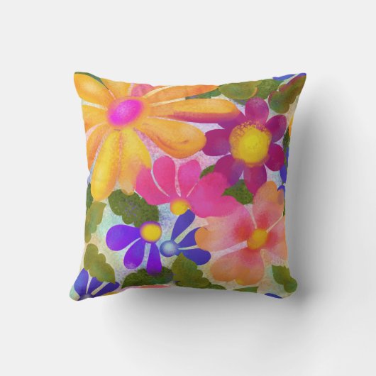 美しい明るい花 クッション (裏面)