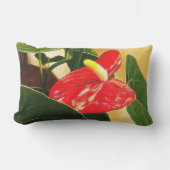 美しい明るい赤のアンスリウムフローラ写真 アウトドアクッション (正面)