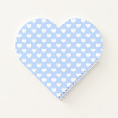 美しい明るい青と白のハートのハート型 ノートブック (裏面)