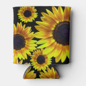 美しい明るい黄色のひまわり – 缶クーラー (正面)