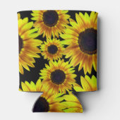 美しい明るい黄色のひまわり – 缶クーラー (裏面)