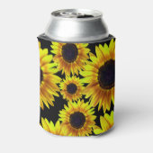 美しい明るい黄色のひまわり – 缶クーラー (缶裏面)