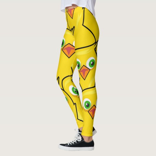 美しい明るい黄色のイースターチキン レギンス (左)