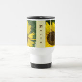 美しい明るい黄色の芸術的フローラひまわり トラベルマグ (中央)