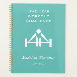 美しい明るい1年間のトレーニングの課題ガーリー プランナー手帳