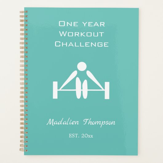 美しい明るい1年間のトレーニングの課題ガーリー プランナー手帳 (正面)