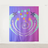 美しい星とハート タペストリー (正面)